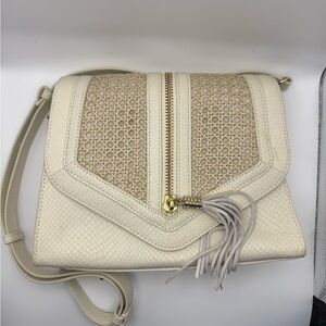 Elaine Turner Cream Leather Crossbody